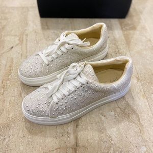 Betsey Johnson SIDNY Ivory Pearl Sneakers